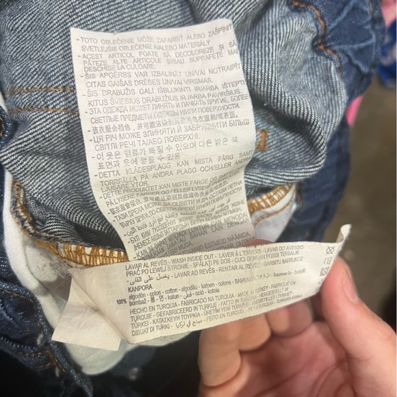 Zara High Rise Balloon Jeans Dark Wash Blue Size 10 Denim Stretch Wide - Picture 9 of 11